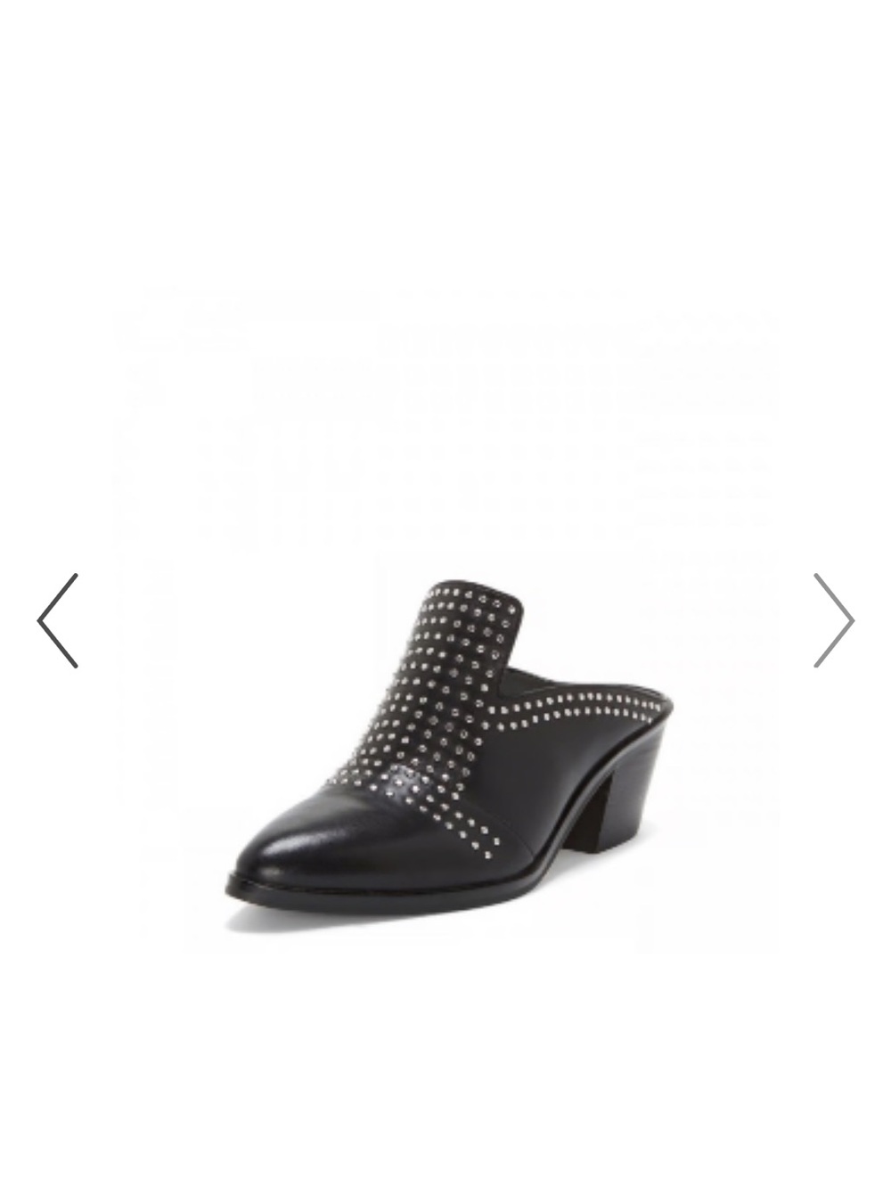 1. STATE Black Studded Rivet Detail Block Heel Mules
